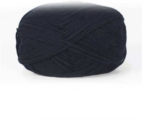 Benyong 5 Stück 250g Häkelgarn Baumwolle Topflappen Dicke Wolle Zum Häkeln Filzwolle Zum Stricken Baumwollgarn Für Mit Der Hand Garn Häkelwolle Weich (schwarz)