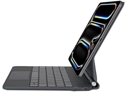 Synchro Bands Magic Keyboard para iPad Pro de 13 pulgadas (M4) 2024, funda magnética fácil de configurar para iPad Pro de 13 pulgadas con teclado, trackpad integrado, retroiluminado (negro, Pro 13 (M4