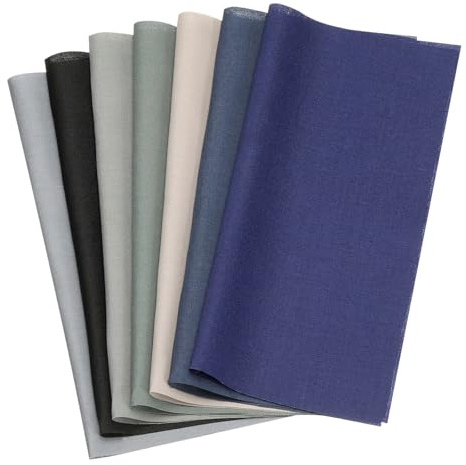 PATIKIL Bomullstygpaket, 7 st 50 x 50 cm feta kvartal enfärgade förskurna tygrutor för sömnad lapptäcke quiltning gör-det-själv-hantverk, blågrå