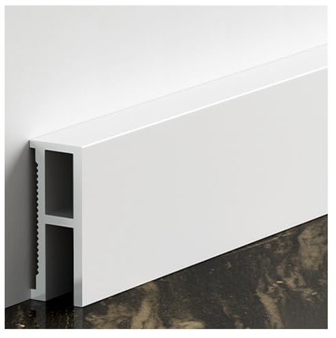 HAIXHX LED-Aluminium-Sockelleiste 1,5 cm Höhe, 1 m Länge, Aluminium-Kanal-Sockelleiste für Heimkino-Küchendekoration, LED-Streifenlicht-Diffusor mit Abdeckung, Kanalsystemprofil für Wandecke(White)