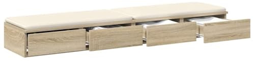 vidaXL Sänglådor Sonoma-ek 135 x 36,5 x 16,5 cm Konstruerat trä, Minimalistisk sovrumsinredning, stiligt förvaringsutrymme, hållbar träbox, platsbesparande design