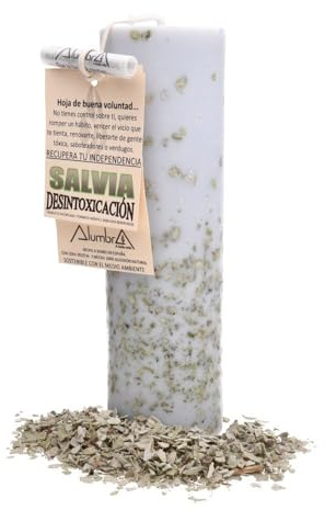 LAMARE Esoterische Salbeikerze – Entgiftung – Ritualkerze – Handgefertigte Kerzen mit 100% Natur-Baumwolldocht