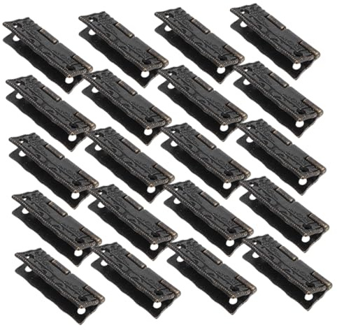 SHINEOFI 24 Pièces Charnières Métal Décoratives Rétro pour Boîtes à Bijoux et Meubles Charnières Artisanales pour Coffrets Anciens