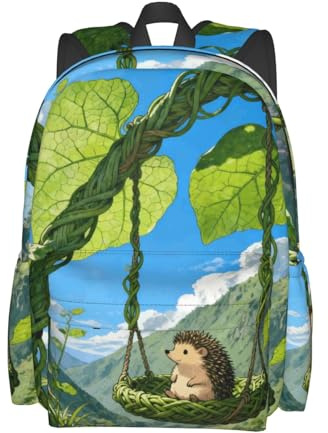 panverix Mochila para laptop de negocios, senderismo, viajes, mochila de día, verde (Hedgehog Green), One Size