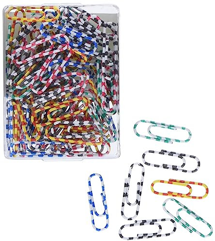 TSI 48019 Büroklammern 28 mm, 100-er Packung, farbig gestreift
