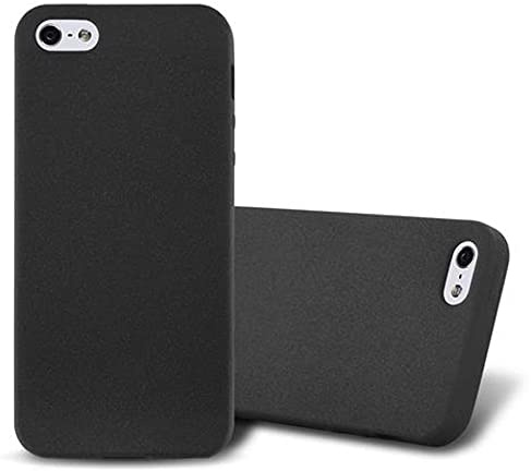 cadorabo Coque pour Apple iPhone 5 / iPhone 5S / iPhone SE en Frost Noir - Housse Protection Souple en Silicone TPU avec Anti-Choc et Anti-Rayures - Ultra Slim Fin Gel Case Cover Bumper
