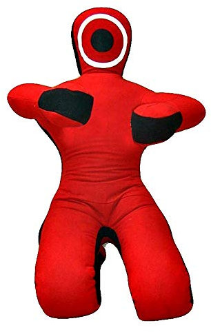 Grappling Dummy ROX Fit Gemischte Kampfkunst (MMA) Realistische Judo Boxsack brazilaian jiujistsu Trainingstasche Grappling Dummy – Sitzposition – Hände vorne rot schwarz