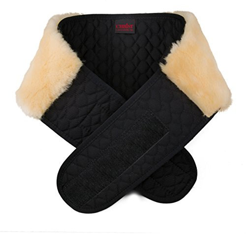Lammfell-Nierenwärmer von CHRIST – unisex Nierengurt mit Innenseite komplett aus medizinischem, echtem hochwertigem Fell, in der Farbe schwarz-natur und der Größe L (110-130 cm)