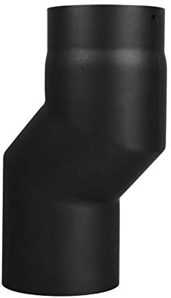 LANZZAS Rökrör, förskjutningsbåge med 60 mm förskjutning - i diameter 150 mm - färg: svart - ugnsrör, dubbelbåge, golvbåge