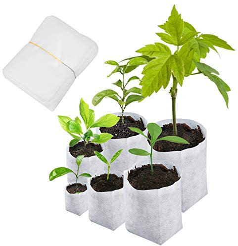 Matogle 600 Pcs Pflanzsack Vlies Pflanzbeutel Anzuchttöpfe Biologisch Abbaubar Pflanztaschen zur Pflanzen Anzucht von Stecklingen Sämlingen und Saaten für Kartoffel Tomaten Gemüse Blume Obst Sämlinge