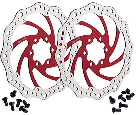 Dymoece 2 Stück Fahrrad Bremsscheibe mit 12 Schrauben 140 mm / 160 mm / 180 mm / 203 mm für MTB Mountain Rennrad