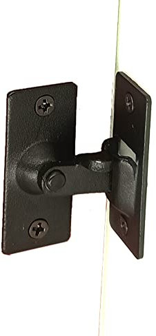 Serratura di sicurezza con serratura ad angolo retto a 90 gradi, serratura in acciaio inossidabile, utilizzata per recinzioni, porte e finestre in legno (black)