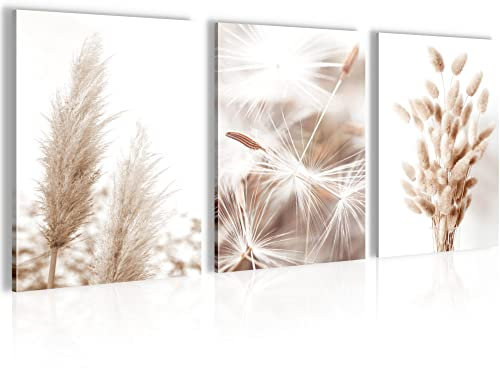 Novart FERTIG ZUM AUFHÄNGEN - Wandbilder Set Boho Style - Beige Bild XXL Wohnzimmer N008935a,30x40 cm - 3Bilder