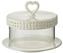 PLAT A TARTE SOUS VERRE CERAMIQUE BLANC SMALL