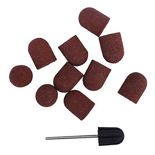 Schleifkappen 13 * 19Mm Grob, Schleifen Schleifkopf Schleifhülsen, Pediküre Schleifkappen Schleifkopf 10 Stück Nagelkunst Bohrer Nagel Dedicated Kopf Schleifen Nagel Schleifbänder