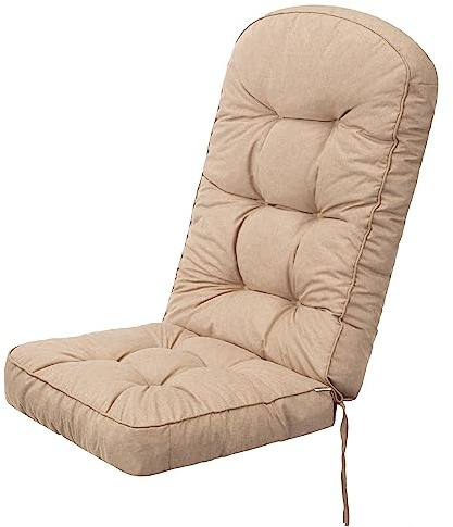 PillowPrim Gartenstuhl Auflagen - Bequeme Liegen als Sitzauflagen für Gartenmöbel - Extra Dicke Sitzauflagen - Polsterauflagen für Hochlehner - Kissen Garten im Freien - 145 x 56 x 10 – Beige