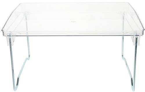 UPKOCH Durchsichtiger Schoßschreibtisch Klappbares Acryl-Betttablett Arbeitsplatten-Aufbewahrungsregal Durchsichtiger Laptopständer Bettschreibtisch Tisch Zum Lesen Schreiben Küche