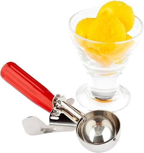 Ice Cream Scoop Stainless Steel Cookie Scoop Dough Scoop with Easy Trigger Release Tablespoon Kitchen Food Spoon for Frozen Yogurt Gelatos Sundaes Protein Balls and Meatballs