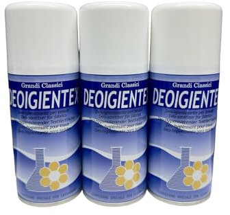 HOME PRO Tris DeoIgientex Igienizzante Spray Tessuti Profumo Ambiente Deodorante Interni Igienizza Abiti Salvatessuti Mangia Odori Armadio Tascabile 3x150ml