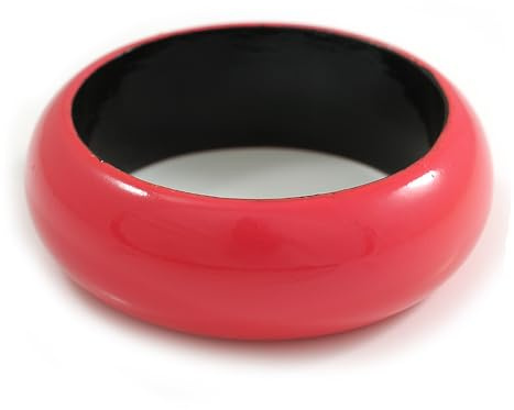Avalaya rosa runda träarmband, Armband Dam, Medium Storlek, Inner Diameter 65 - 68mm, Trä
