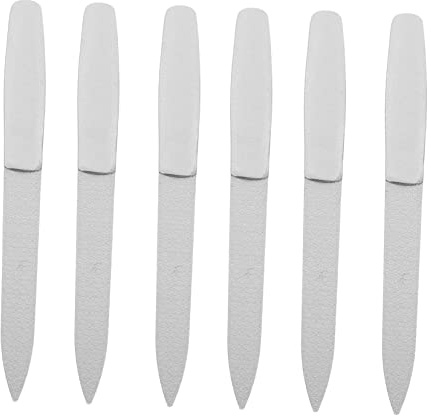 Set 6 Pezzi Strumenti per Unghie Doppia Faccia in Acciaio Inossidabile | Argento, Limatura di Precisione e Modellatura, Accessori per Saloni e Manicure