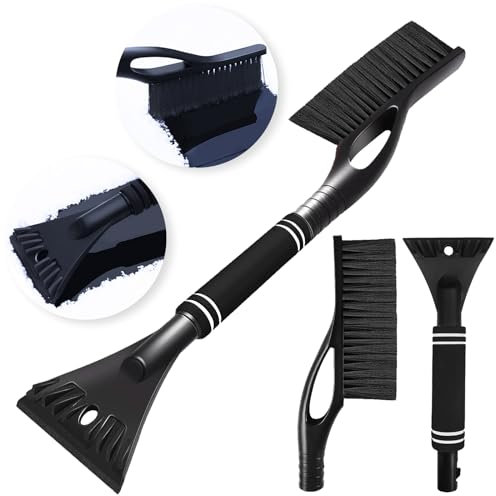 Atuoxing Eiskratzer Auto mit Besen, 2-in-1 Schneebesen Auto, Schneebürste Auto Abnehmbare Eiskratzer für PKW LKW SUV