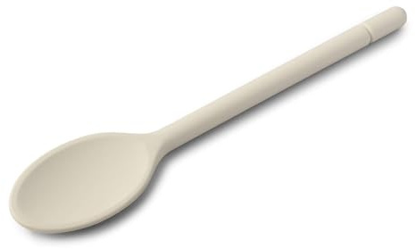 Zeal Silicone Nonstick Cooking Spoon, Perfect for Baking, Mixing and Stirring, 25cm Kitchen Spoon (Cream)