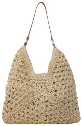 TIAASTAP Strohtasche Damen Handtasche Geflochtene Boho Tote Strandtasche Groß - Korbtasche Gewebte Basttasche für Sommer