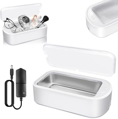 Nettoyeur de bijoux à ultrasons 48 kHz - Sonic Cleaner professionnel avec doublure en acier inoxydable 304 - Nettoyeur à ultrasons pour bagues, lunettes, bijoux, pince orthodontique