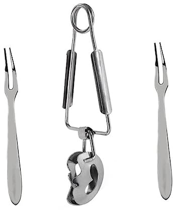 PRETYZOOM Pinzas Para Caracoles Pinzas Para Caracoles y Tenedor Portátil Ligero Para Comer Casa o Eventos Sociales Hechas De Material Duradero y Resistente Corrosión