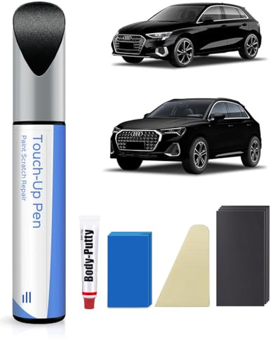 PARTS4EV LY9B - Kit di vernice per ritocchi, colore nero brillante, perfetta corrispondenza per Audi, riparazione graffi e scheggiature