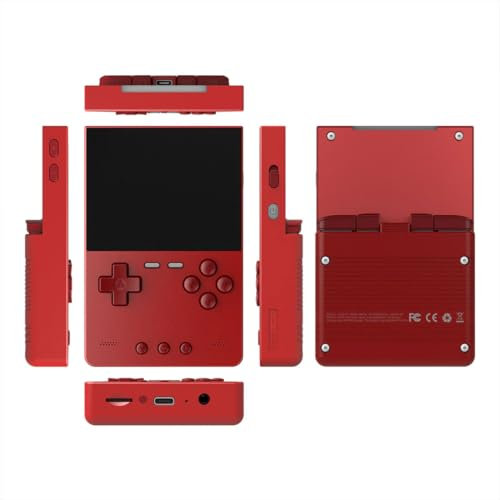 NULA 𝟮𝟬𝟮𝟱 𝗡𝗲𝘄 TRIMUI Brick Handheld Game Console, 3.2 Inch 1024x768 IPS Screen Retro Emulator Video Games Consoles Linux System for Adults Kids - No Games/Red
