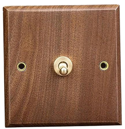 Kippschalter, Schalter mit Holzwandplatte, 3.4x3.4 Walnussfarbe Licht für ein einzigartiges Home Hotel Dekor, Wandplatte