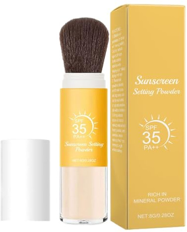 Zahoken Poudre SPF Visage - Protection UV Visage en Poudre | Contrôle des Brillance Minérale Finition Matifiante Texture Respirante Format Voyage Transparent pour Plage et Sous Maquillage