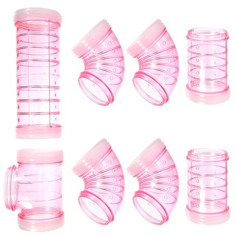 WEKAMOS Set Di Tubi in Plastica Per Labirinto Gabbia Criceti e Porcellini D’india, Accessori Per Gabbie Piccoli Animali, Connettori Modulari Pratici Per Giochi e Sicurezza