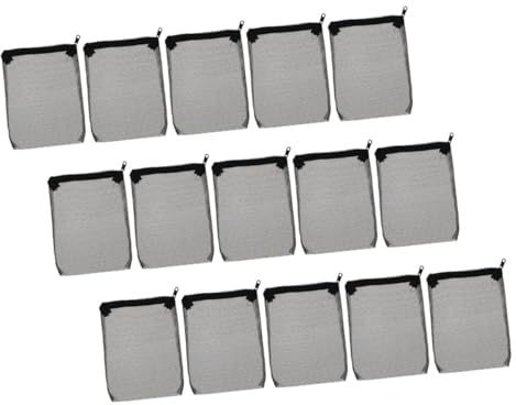 HEMOTON 15pièces Sacs De Filtration Filet pour Aquarium Poches Zippées pour Média Filtrant avec Anneaux Céramiques Sacs Polyester pour Poissons Eau