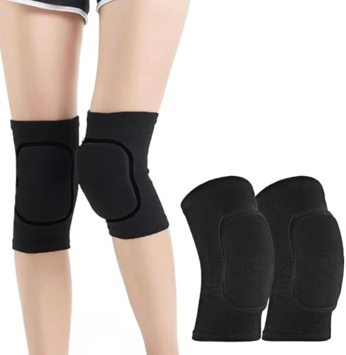 OUDQFCJ 1 paire de genouillères élastiques et douces unisexes, antidérapantes pour danse, football, volley-ball, basket-ball, yoga