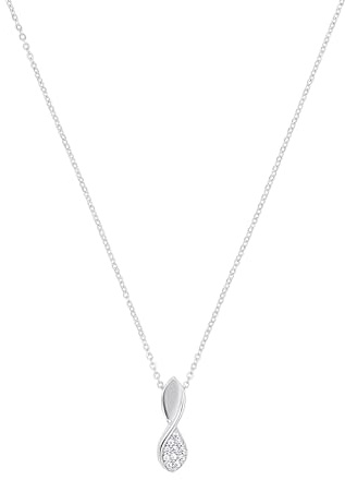Amor Kette mit Anhänger für Damen, Sterling Silber 925, mit Zirkonia, 45 cm, silber, Geschenkidee, kommt in Schmuck Geschenk Box, 2100171