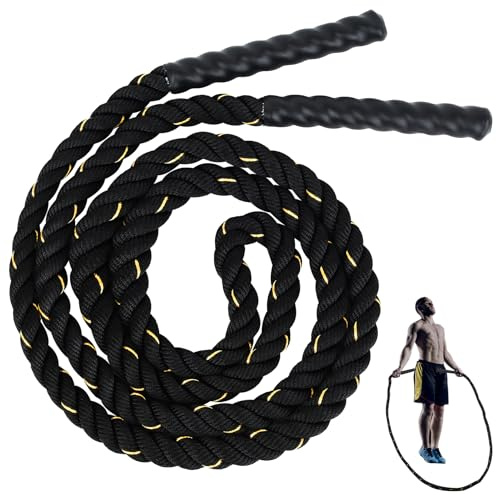 Weighted Jump Rope Adults, 3 Meter Weighted Skipping Ropes for Adults, Heavy Exercise Fitness Boxing Jumping Rope for Women Men Workout Equipment, Muscles Building & Strength Improve