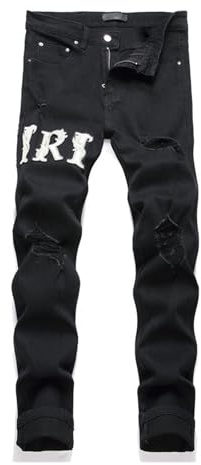 Herrjeans med slim fit, stretch, regular fit, chinojeans med slim fit och raka ben, stretchiga jeans för män, avslappnade, tvättade, klassiska denimbyxor,Black,31