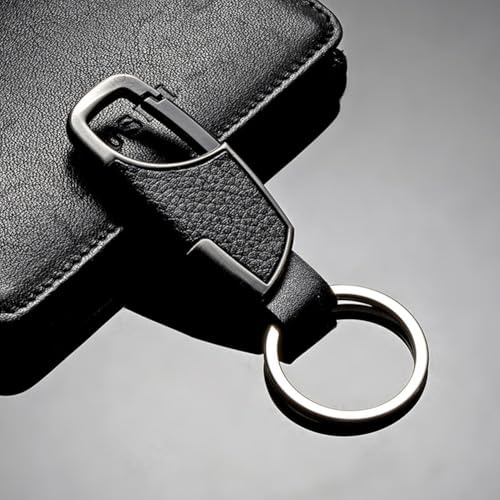 PureBowlic läder bilnyckelring för kvinnor, ny nyckel med bälteshängare, zinklegering kreativt hänge för väskor och nycklar, kompakt lätt tillbehör, brun (02)