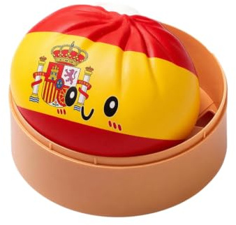XXL Squishy Dumpling WM & EM Fan-Edition Bao Bun 9,5cm – Anti Stress Ball Teigtasche im Dampfgarer – Fidget Toy Knetball für Erwachsene, lustiges Büro Gadget & Fußball Fanartikel