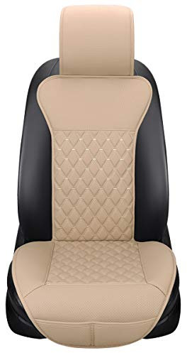 HONCENMAX Car Seat Cover Cushion Protector - Car Interior Auto Supplies - Protection Car Seat Bottom & Backrest & Pillow - Universal fit for Sedan/SUV/Truck/Van - Beige