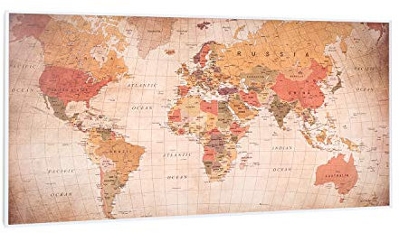 Klarstein Wonderwall Air Art Smart - Calefacción por infrarrojos (120 x 60 cm, 700 W, 7-14 m², Wi-Fi: control por aplicación y voz, silencioso, para colgar en la pared, diseño de mapa del mundo