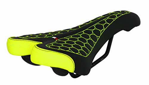Sella FatBike Montegrappa per Bicicletta MTB Trekking Unisex MOD. SM 4010 Made in Italy. Colore Giallo