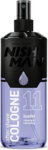 NISHMAN Aftershave Cologne 11 - Leader 400ml – Refreshing After Shaving Spray Lotion for Men - Scent of Lavender, Bergamot, Lemon, Indian Basil, Amber - Mens After Shave Cologne