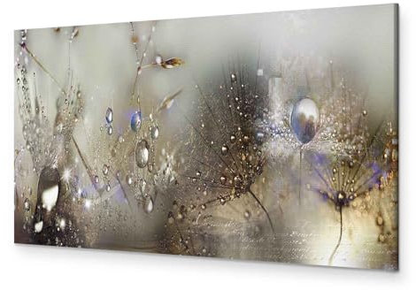 murando - Akustikbild Pusteblume Bilder Akustikschaum Hochleistungsschallabsorber Schallschutz Leinwand 1 tlg Wandbild Raumakustik Schalldämmung Blumen Natur grau b-C-0169-b-c