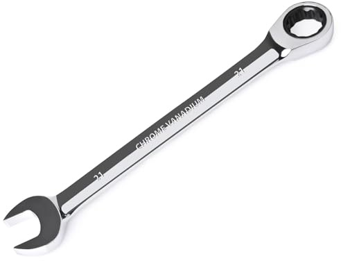 EGOFINE 21 mm Ratschen-Ringmaulschlüssel, metrisch, Industriequalität, Zahnradschlüssel mit 12-Kant-Design, 72-Zahn-Ratsche, Chrom-Vanadium-Stahl