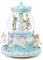 MS. WENNY Caja de música de carrusel, regalo de cumpleaños para niñas, carrusel azul, globo de nieve, esposa, novia, hija, mamá, hijo, aniversario, día de la madre con luces, Play You Are My Sunshine