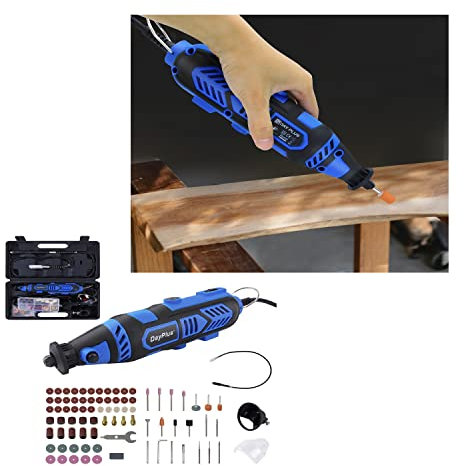 Strumento rotativo multifunzione, strumento rotante, 135 W, con 80 accessori, 6 marce, 10000 – 32000 rpm, albero flessibile, per fresatura, separazione e incisione, con cappuccio protettivo